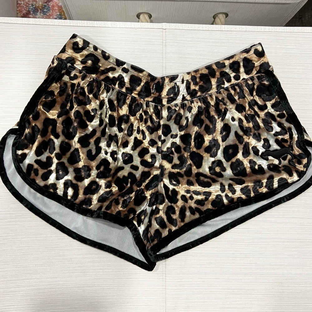 PINK Victoria's Secret Animal Print Velour Lounge Shorts